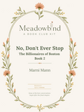 No, Don't Ever Stop Book Club Kit — Discussion Questions & Guide