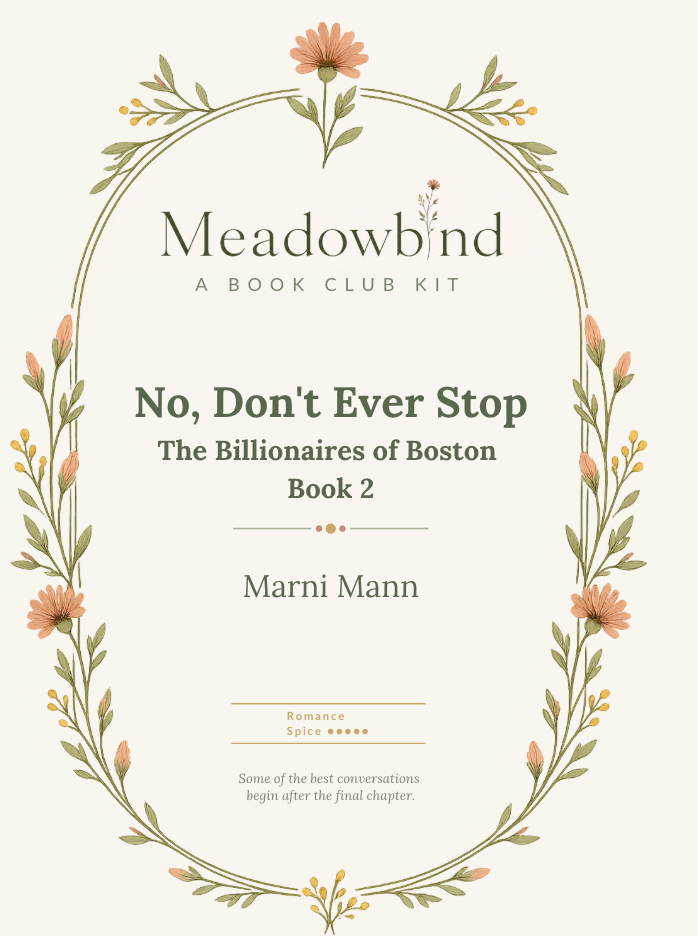 No, Don't Ever Stop Book Club Kit — Discussion Questions & Guide